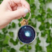 Porte-clés Peigne de miel Abstrait bleu et violet (Main)