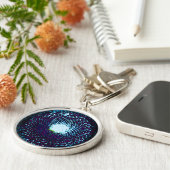 Porte-clés Peigne de miel Abstrait bleu et violet (Côté)