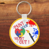 Porte-clés Peignez votre coeur, Porte - clé acrylique (Recto)