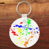 Porte-clés Peindre splash art abstrait coloré (Recto)