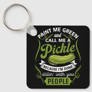 Porte-clés Peins-Moi Vert Et Appelle-Moi Une Boulette Parce Q