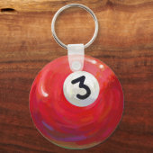 Porte-clés Peint 3 Motif de billard (Recto)