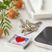 Porte-clés Peint Valentine Heart Ajouter Votre Photo (Côté)