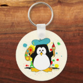 Porte-clés Peintre de pingouin artistique (Verso)