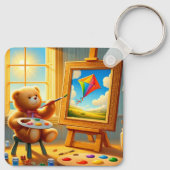 Porte-clés Peintre Ours Teddy (Dos)