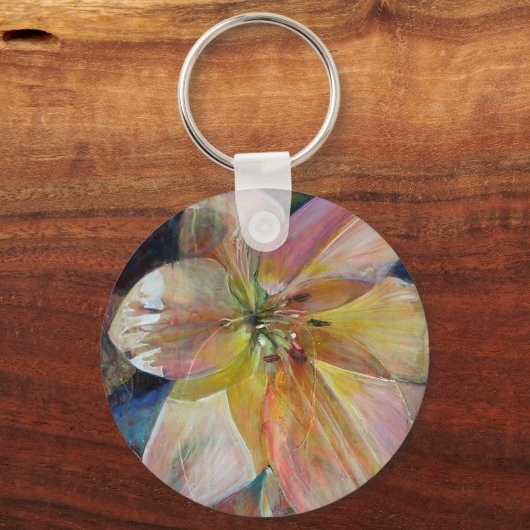 Porte-clés Peinture à fleurs "Translucide" (Recto)