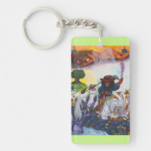 Porte-clés Peinture à l'aquarelle Éros chevauche Aurore Lionn