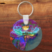 Porte-clés Peinture à l'aquarelle violette du pavot de minuit (Recto)