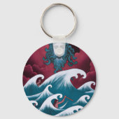 Porte-clés Peinture à l'huile de Neptune Crimson (Verso)