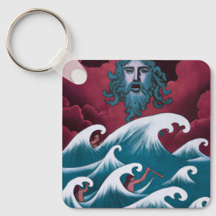 Porte-clés Peinture à l'huile de Neptune Crimson