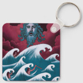 Porte-clés Peinture à l'huile de Neptune Crimson (Dos)