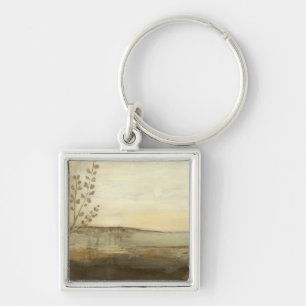 Porte-clés Peinture à l'huile moderne de paysage de coucher