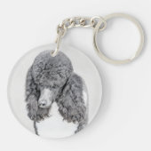 Porte-clés Peinture à paille noire standard - Art du chien (Dos)