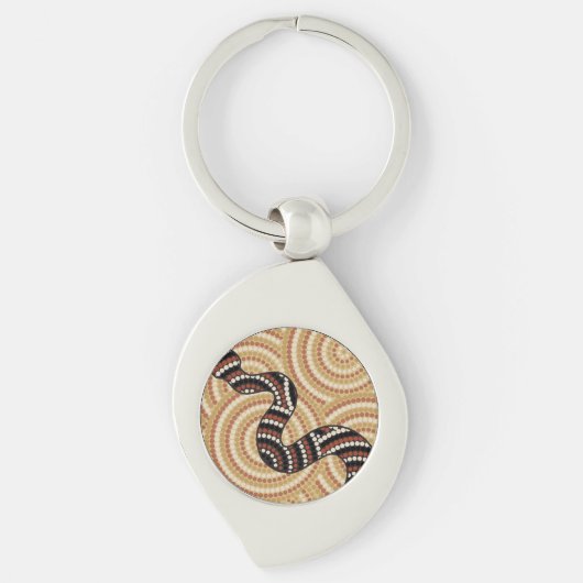 Porte-clés Peinture à points de serpent autochtone (Devant)