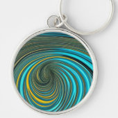 Porte-clés Peinture à spirale jaune vert pour le design (Devant)
