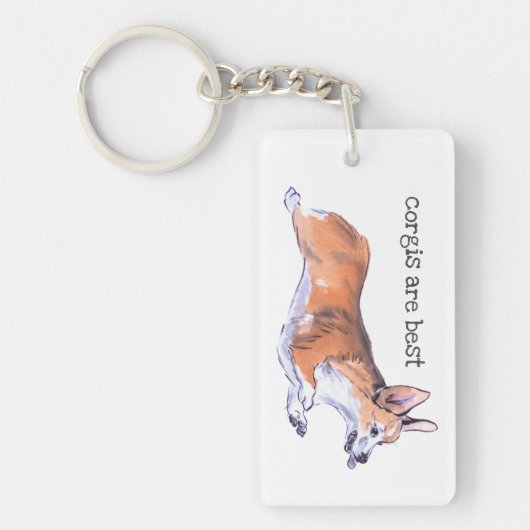 Porte-clés Peinture à suintement de Corgi (Devant)