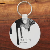 Porte-clés Peinture Abstraite Black Grey Promotionnels (Recto)