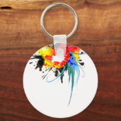 Porte-clés Peinture Abstraite de perroquets sauvages (Recto)