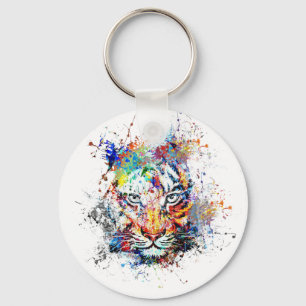 Porte-clés Peinture Abstraite de Tigre
