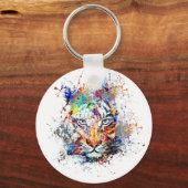 Porte-clés Peinture Abstraite de Tigre (Recto)