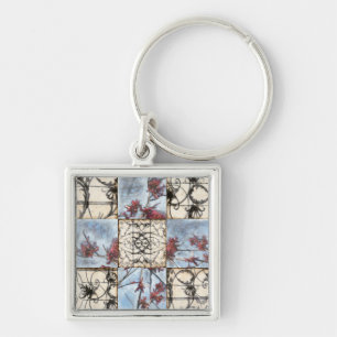 Porte-clés Peinture abstraite lambrissée de Scrollwork