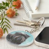 Porte-clés Peinture Affenpinscher - Joli art original chien (Devant droit)