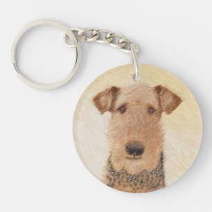 Porte-clés Peinture Airedale Terrier - Cute Original Art