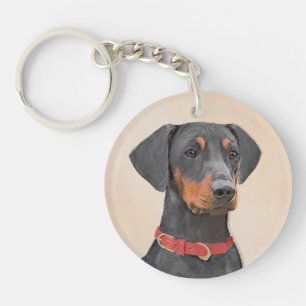 Porte-clés Peinture allemande Pinscher peinture art animal or