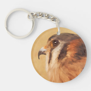 Porte-clés Peinture américaine Kestrel - Art original pour oi