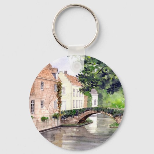 Porte-clés Peinture aquarelle de Bruges par Farida Greenfield (Recto)
