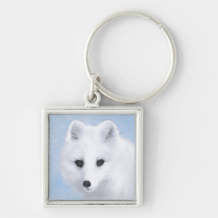 Porte-clés Peinture Arctic Fox - Art original de la faune