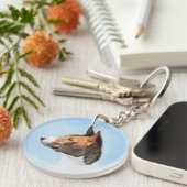 Porte-clés Peinture Basenji - Belle Art Original (Devant droit)