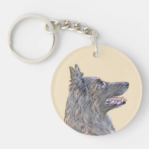 Porte-clés Peinture belge Tervuren - Cute Original Chien Art