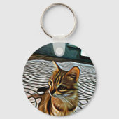 Porte-clés Peinture Belle Chat (Recto)