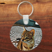 Porte-clés Peinture Belle Chat (Recto)