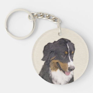 Porte-clés Peinture bernoise de chien de montagne - Art origi