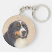Porte-clés Peinture bernoise de chien de montagne - Art origi (Dos)