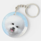 Porte-clés Peinture Bichon Frise - Cute Original Chien Art (Dos)