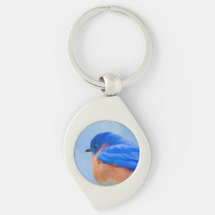 Porte-clés Peinture Bluebird - Art original pour oiseaux