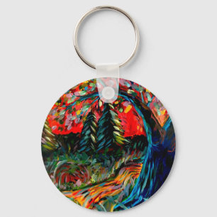 Porte-clés Peinture Colorée Sur Arbre Et Rivière