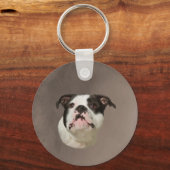 Porte-clés Peinture couleur d'eau Bulldog (Recto)
