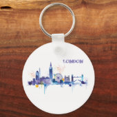 Porte-clés Peinture d'aquarelle d'art londonien (Recto)