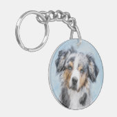 Porte-clés Peinture de berger américaine miniature - L'art du (Devant gauche)