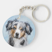 Porte-clés Peinture de berger américaine miniature - L'art du (Dos)