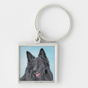 Porte-clés Peinture de Berger Belge - Art Original de Chien M