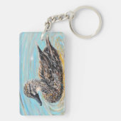 Porte-clés Peinture de canard à colle féminin (Dos)