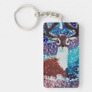 Porte-clés Peinture de cerfs