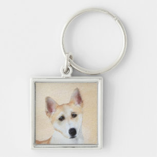 Porte-clés Peinture de chien de Canaan - jolie art original d