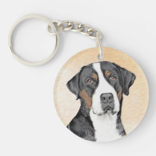 Porte-clés Peinture de Chien de Montagne - Art original
