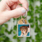 Porte-clés Peinture de chiot Wire Fox Terrier - Art original (main)